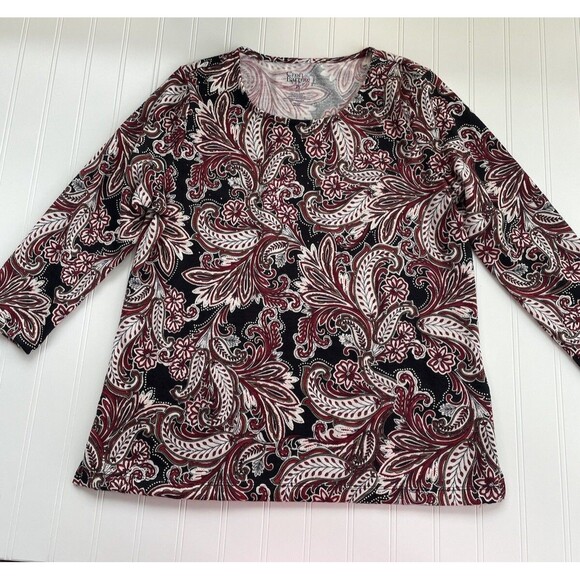 Croft & Barrow Small Petite 3/4 Sleeve Multicolor Blouse 30.7633 - Picture 1 of 12